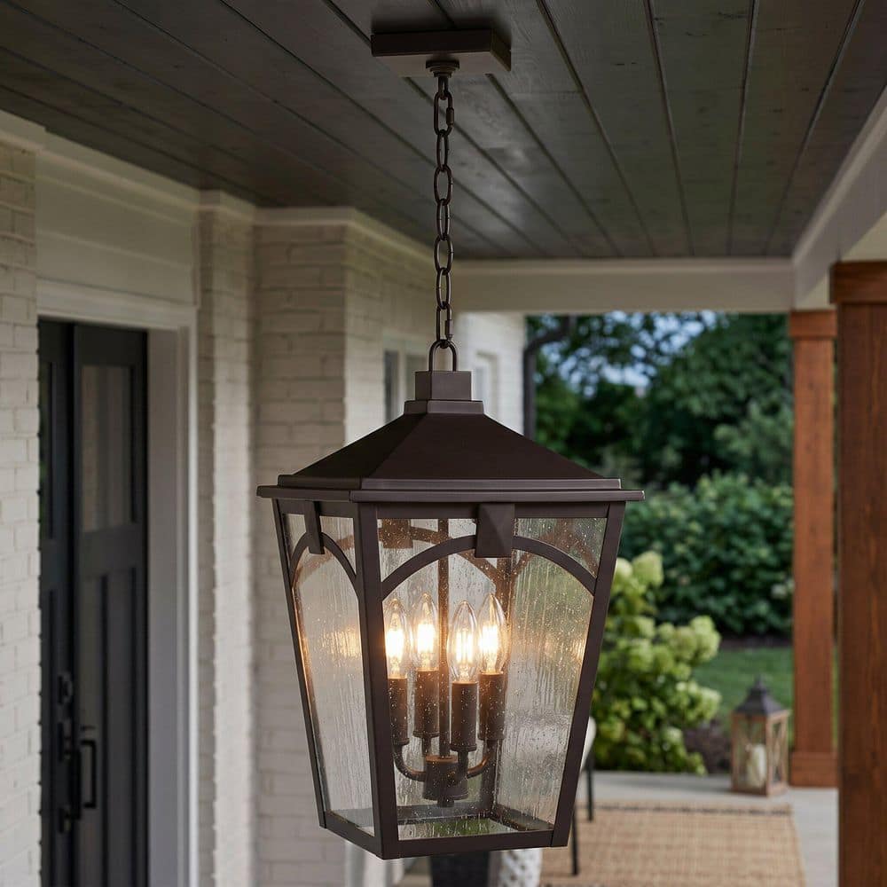 Quoizel Jaxon 15-Watt 4-Light Western Bronze Outdoor Pendant Light