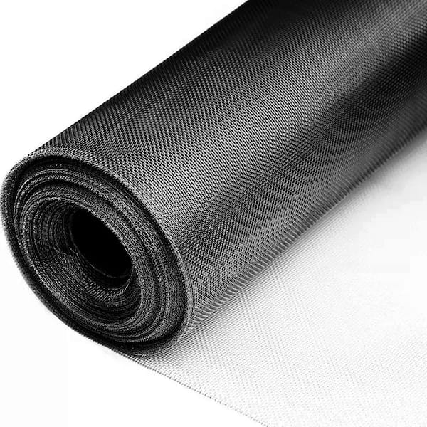 Angel Sar 47 in. x 10 ft. 304 Stainless Steel Woven Wire Mesh Window Screen Mesh for Screen Replacement Attic Air Vent Cover Black