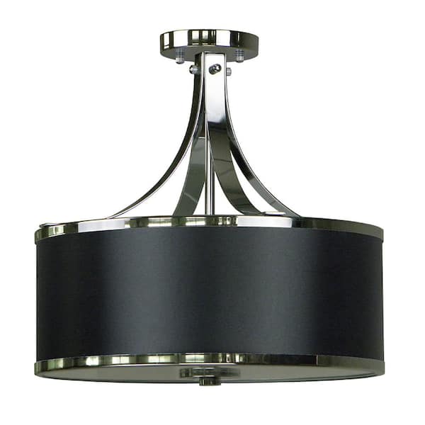 Illumine 3-Light Chrome Semi-Flushmount