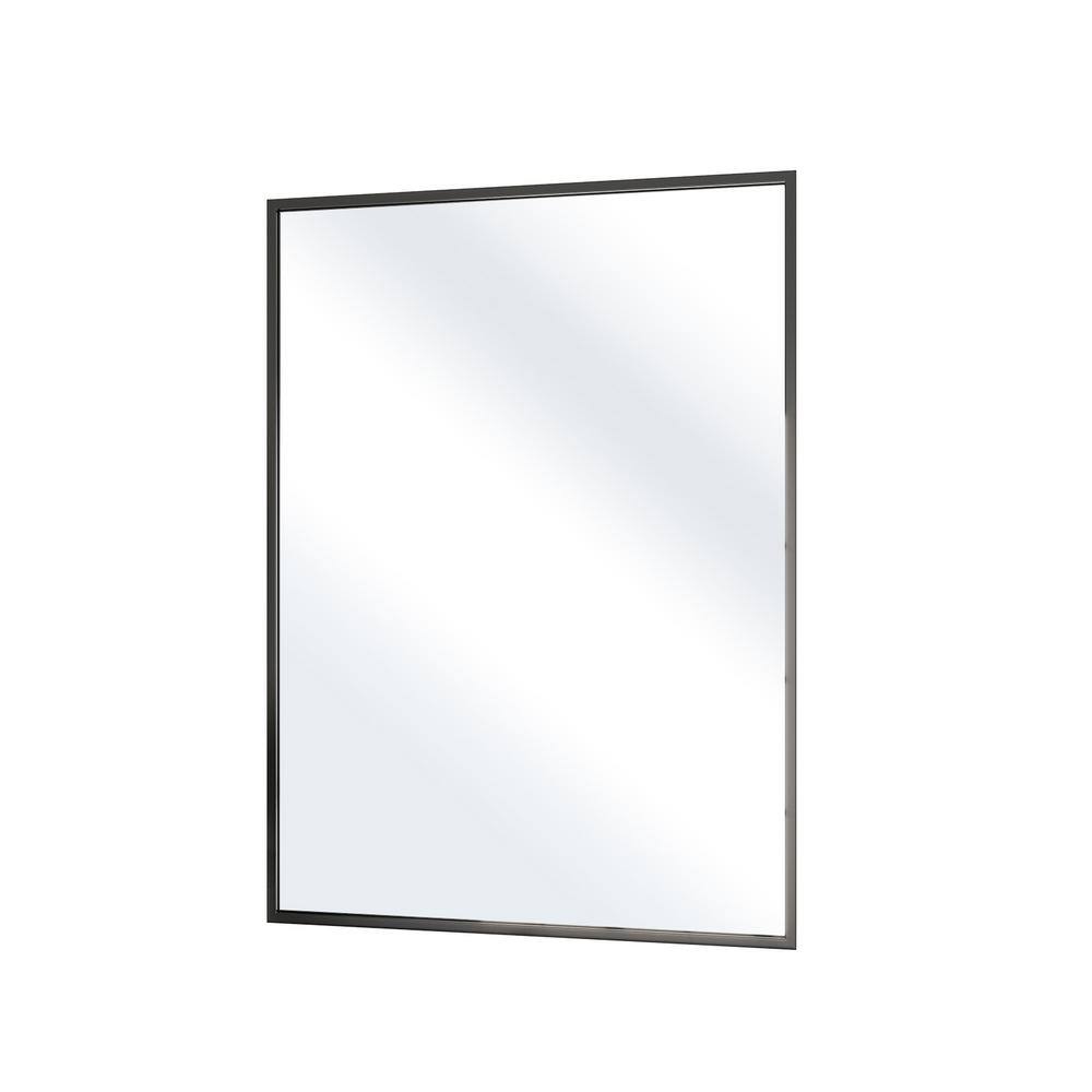 XRAMFY 30 in. W x 39.5 in. H Modern Rectangular Aluminum Framed Black