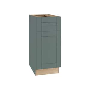 Washington 12 in. W x 24 in. D x 34.5 in. H Assembled Plywood Base Kitchen Cabinet in Green with Soft Close Door LH