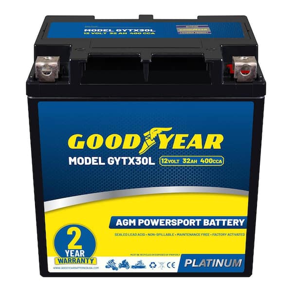 GYTX30L-12-Volt 32 AH, 400 CCA, Rechargeable High-Performance, Maintenance Free, SLA-AGM Battery