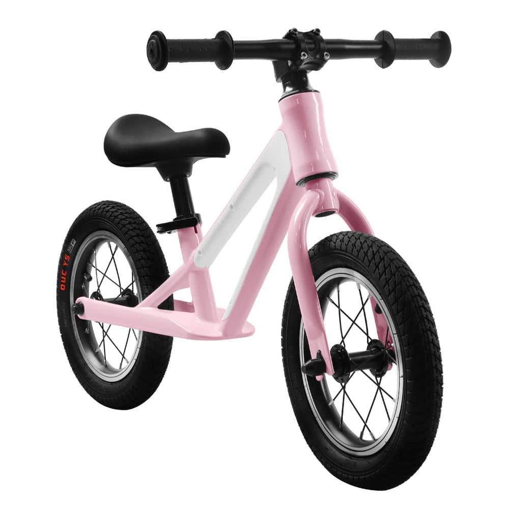 12 in. Pink Toddler Balance Light-Weight Sport Training Bike with 12 in. Ru