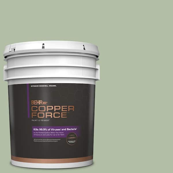 COPPER FORCE 5 gal. #S390-3 Creamy Spinach Eggshell Enamel Virucidal and Antibacterial Interior Paint & Primer