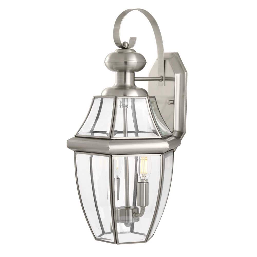 UPC 819270028382 product image for Hampton Bay Highstone 2-Light Stainless Steel Hardwired Outdoor Large Coach Ligh | upcitemdb.com