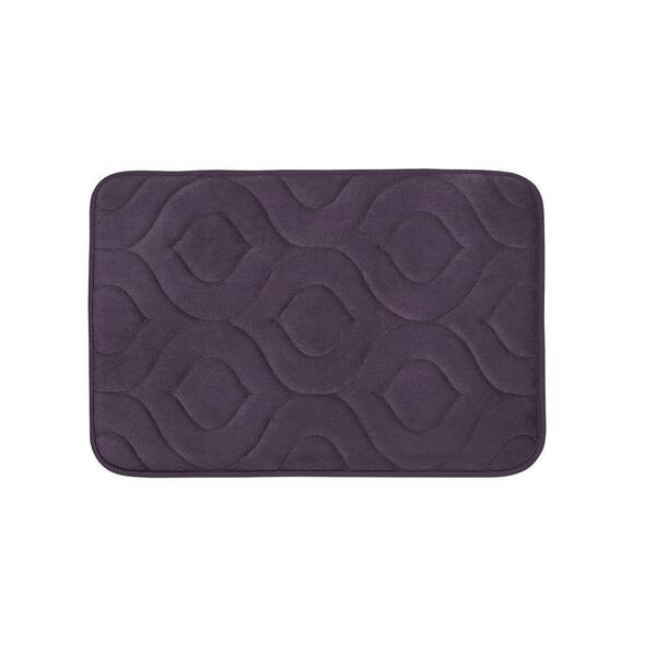 BounceComfort Naoli Plum 17 in. x 24 in. Memory Foam Bath Mat