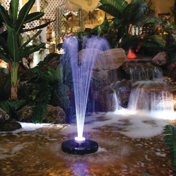 Alpine Corporation 550-GPH Pump 48-LED Light Floating Spray Fountain, Black