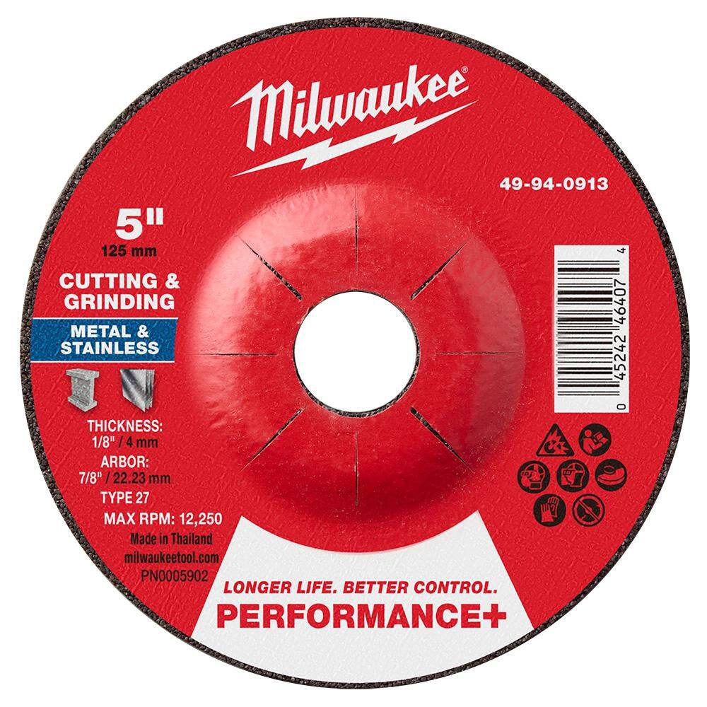 5 in. x 1/8 in. x 7/8 in. Performance Plus Dual Metal Cut & Grind Wheel - Type 27 price history on PriceWatchPro