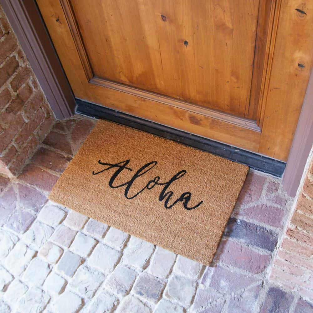 Tropical Aloha Coir Doormat with PVC Backing, 18" x 30"