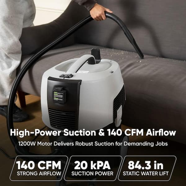 8-Gal. 6-Peak HP Corded Wet/Dry Dust Extractor Vacuum with Auto HEPA Filter and Tool Auto-Start