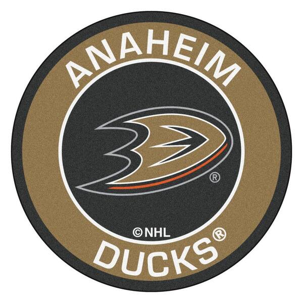 FANMATS NHL Anaheim Ducks Gold 2 ft. x 2 ft. Round Area Rug