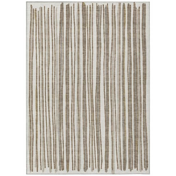 Chantille Machine Washable Indoor/Outdoor Abstract ACN3045 Ivory 9 ft. x 12 ft. Area Rug