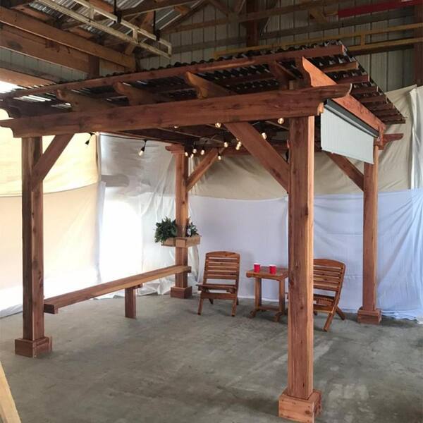 12 Ft X 12 Ft Quality Built Cedar Pergola 1212qbpthddiy The Home Depot
