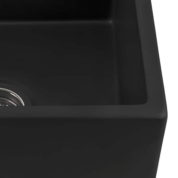 Stirling Lava Prep Bowl Kitchen Sink Satin Black 457 X 406mm Includes  Plumbing Kit