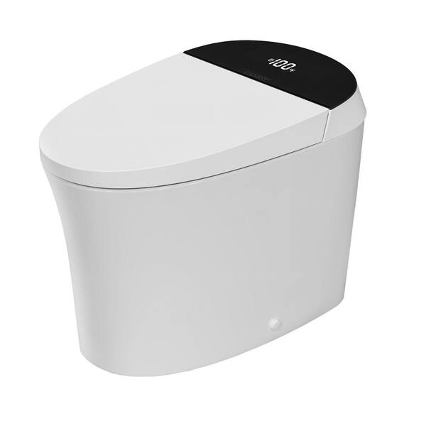 Casta Diva Elongated Electric Bidet Toilet 1.45/1.08 GPF in Black with Digital Display Auto Open/Close Auto Flush Heated Seat Dryer