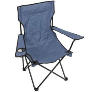 Classic Blue Polyester Quad Camping Chair