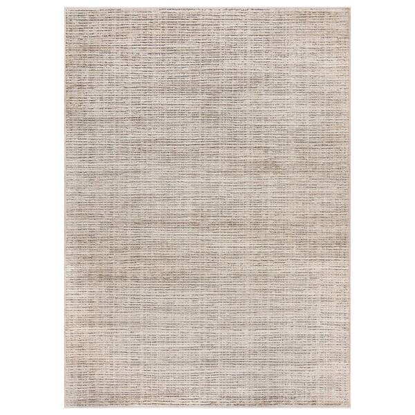 Striped Abxture Linen Indoor High-Low Area Rug 5 ft. x 7 ft. Beige