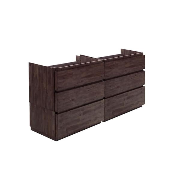 Fresca Formosa 58 in. Freestanding Double Bath Vanity Cabinet without Top in Acacia