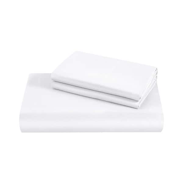 A1 Home Collections A1HC GOTS Certified Sateen Weave Single Ply 3-Piece White 300TC Organic Cotton Queen Fitted Sheet Set