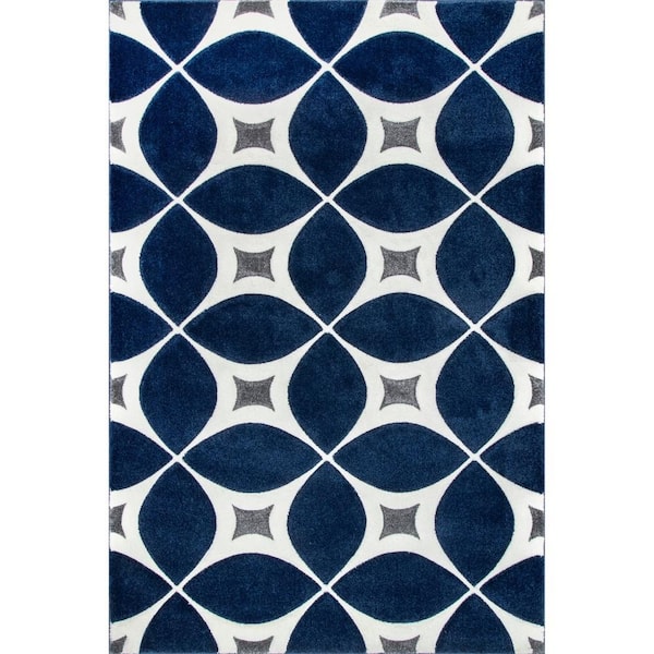 Gabriela Contemporary Trellis Navy 9 ft. x 12 ft. Area Rug
