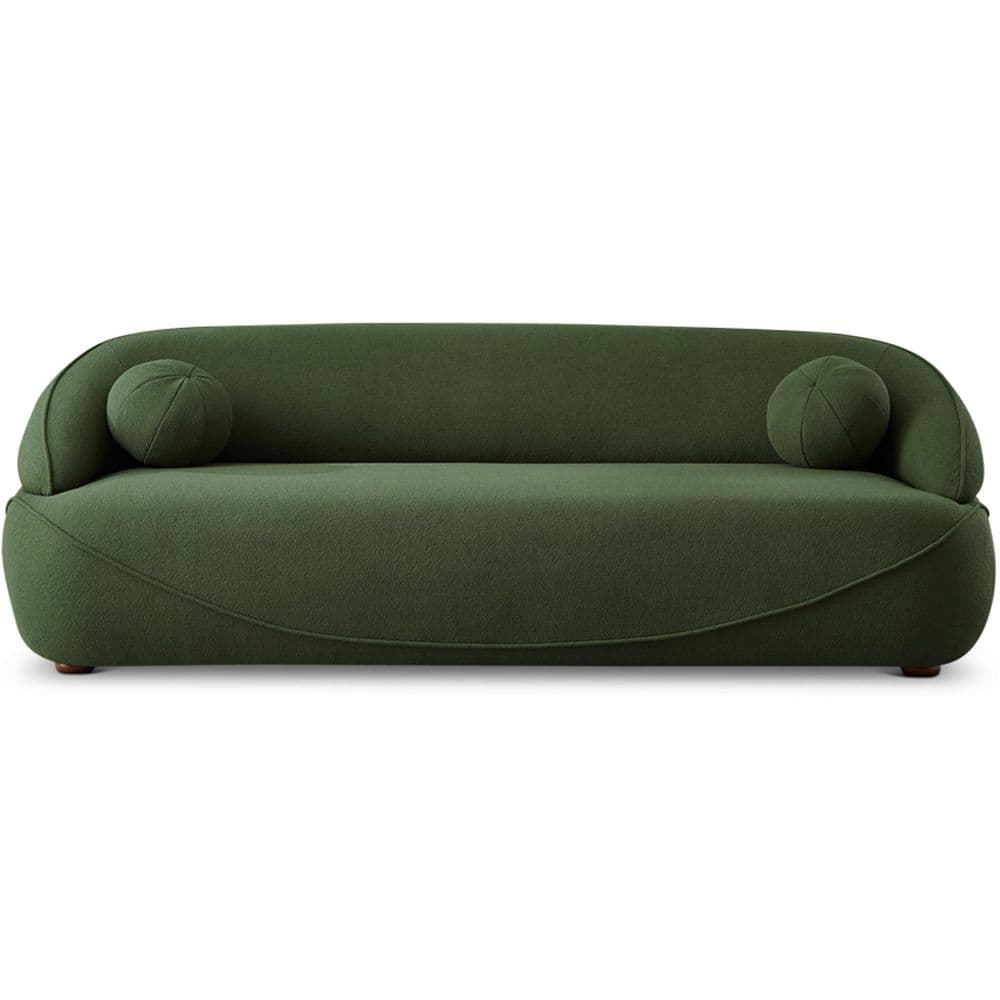 Ashcroft Furniture Co Borsan 84 in. W Slope Arm Japandy Style Boucle Fabric  Luxury Curved Sofa Couch in Green SOF-BRD-BOU-GRN - The Home Depot