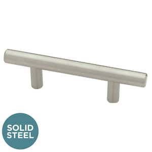 Solid Bar 2-1/2 in. (64 mm) Cabinet Drawer Bar Pull in Stainless Steel Finish