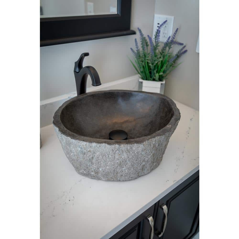 Eden 18'' Gray Stone Vessel Bathroom Sink