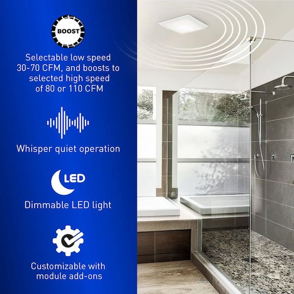 Panasonic WhisperGreen Select Pick-A-Flow 50/80/110 CFM Bathroom