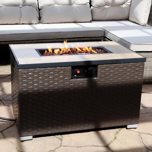 Sunnydaze Decor 20 In X 32 19, Propane Fire Pit Coffee Table Outdoor