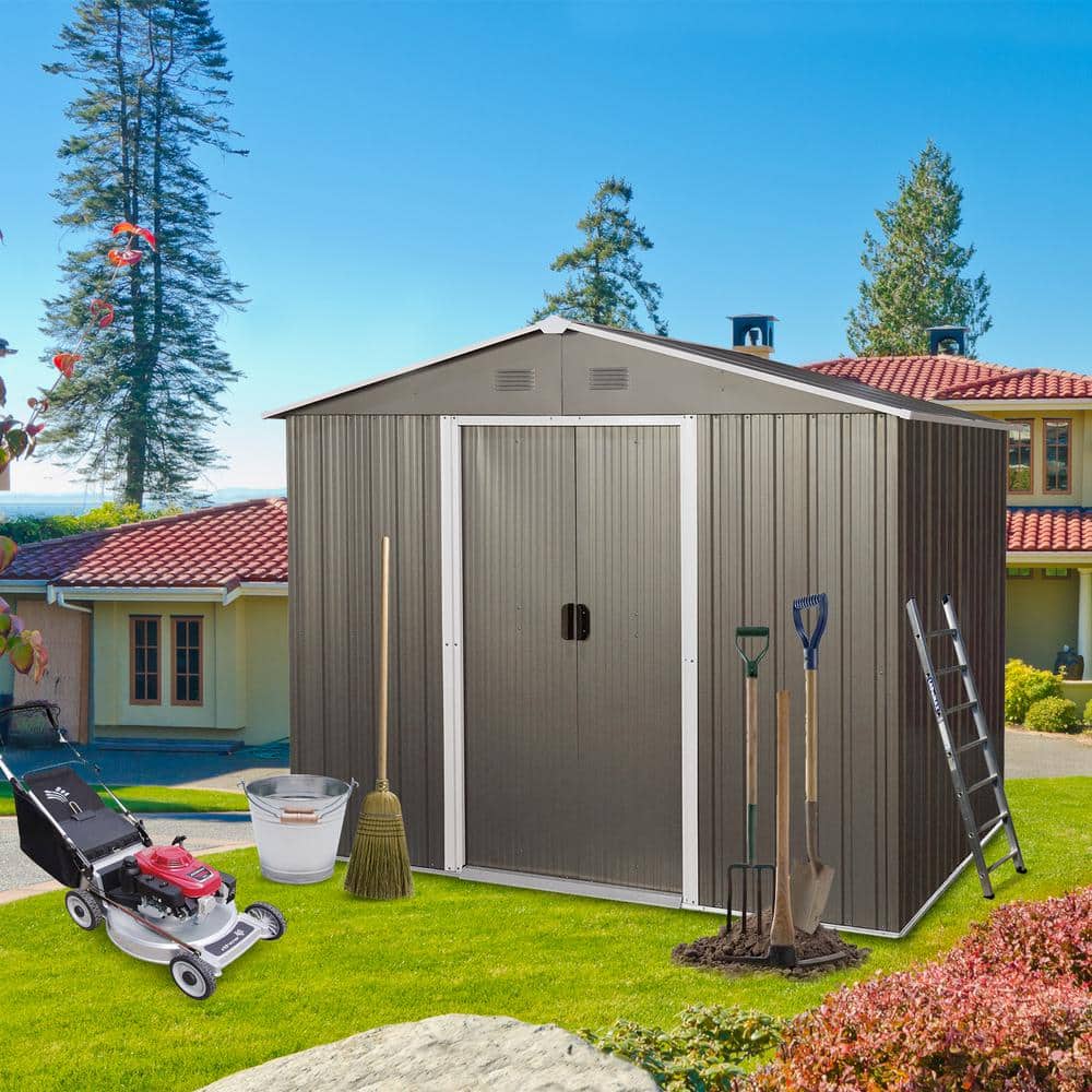 Hot Seller 6 ft. x 8 ft. Outdoor Metal Storage Shed with 4 Vents, Lockable 