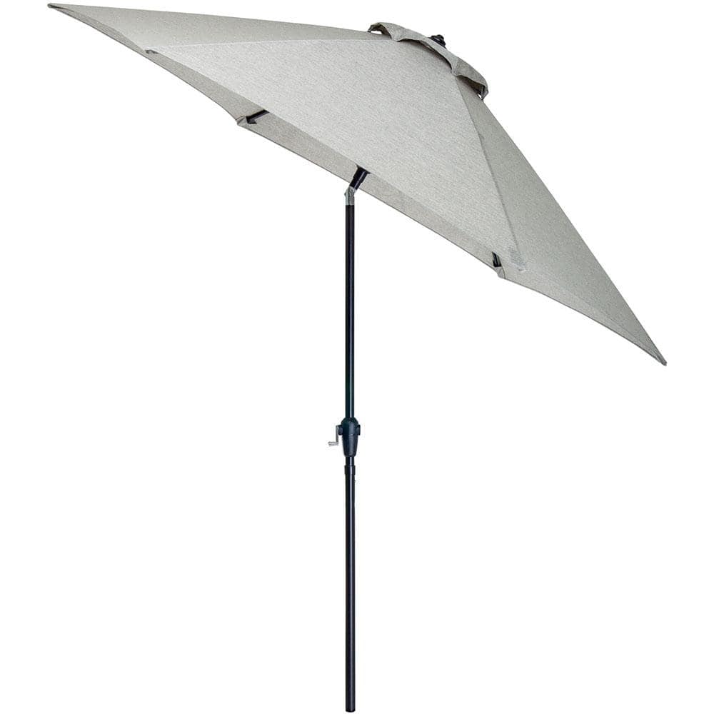 Gray 7-Piece Steel Patio Dining Set with Umbrella