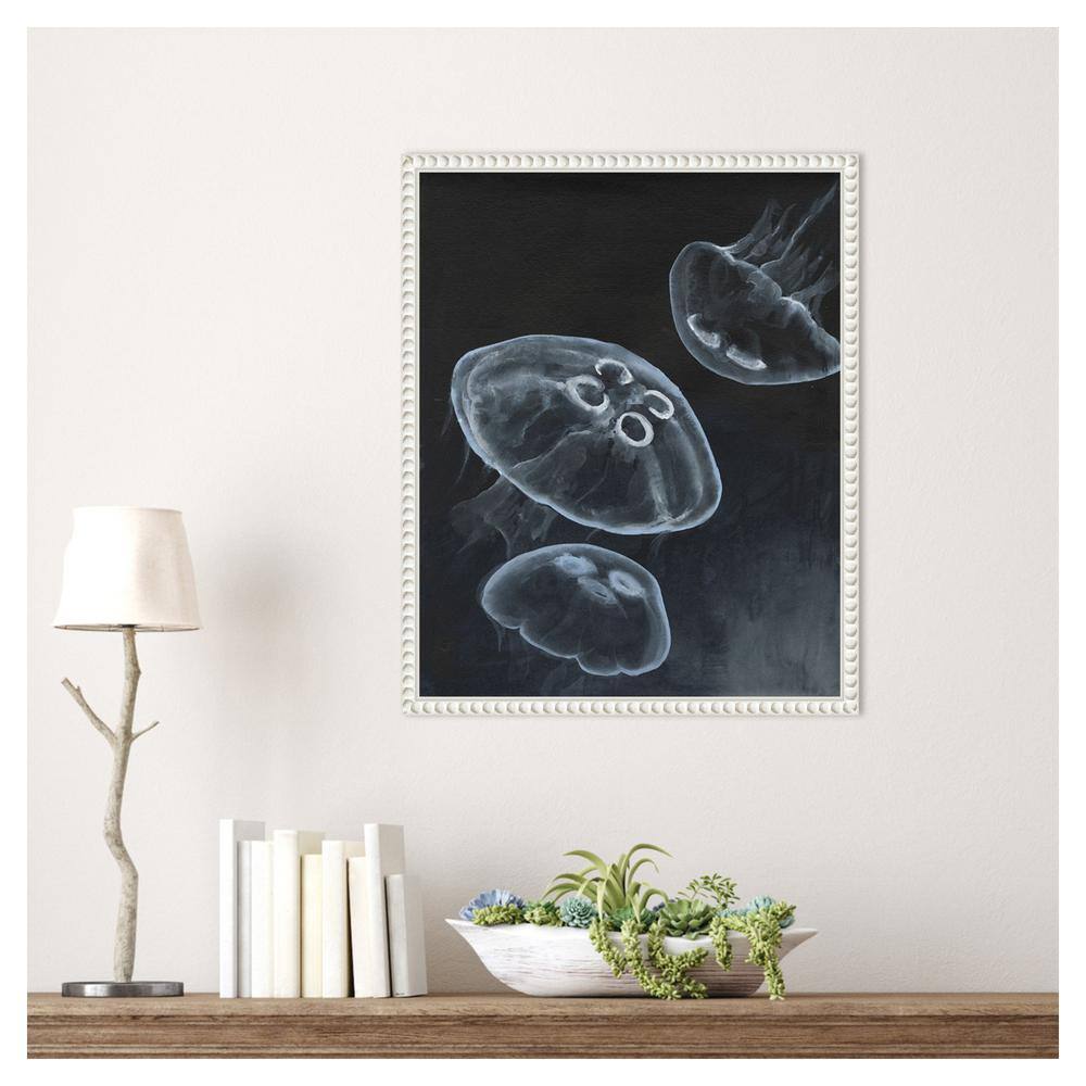 Jellyfish Heaven I White Floater Frame Canvas Print