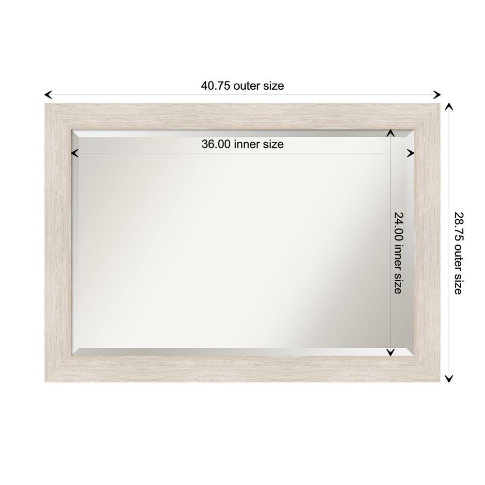 41" x 29" Whitewash Wood Bathroom Vanity Mirror