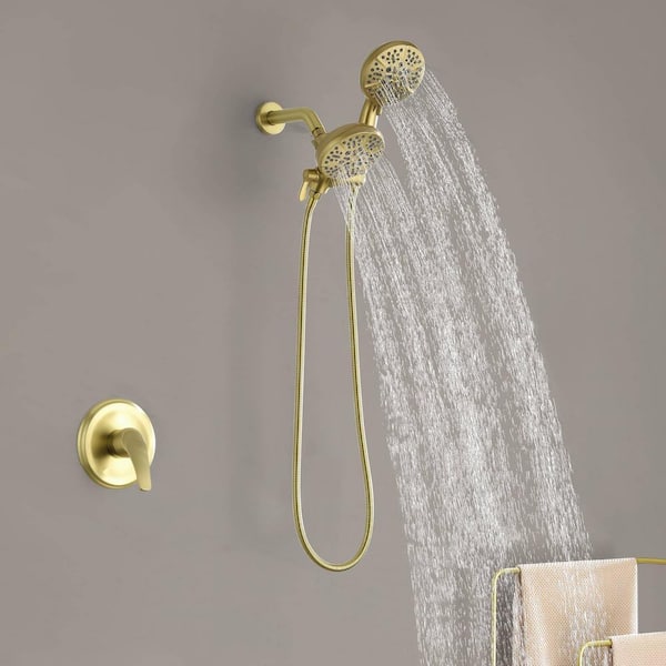 FLG Single-Handle 7-Spray 2 in 1 Shower Faucet with Valve and Dual