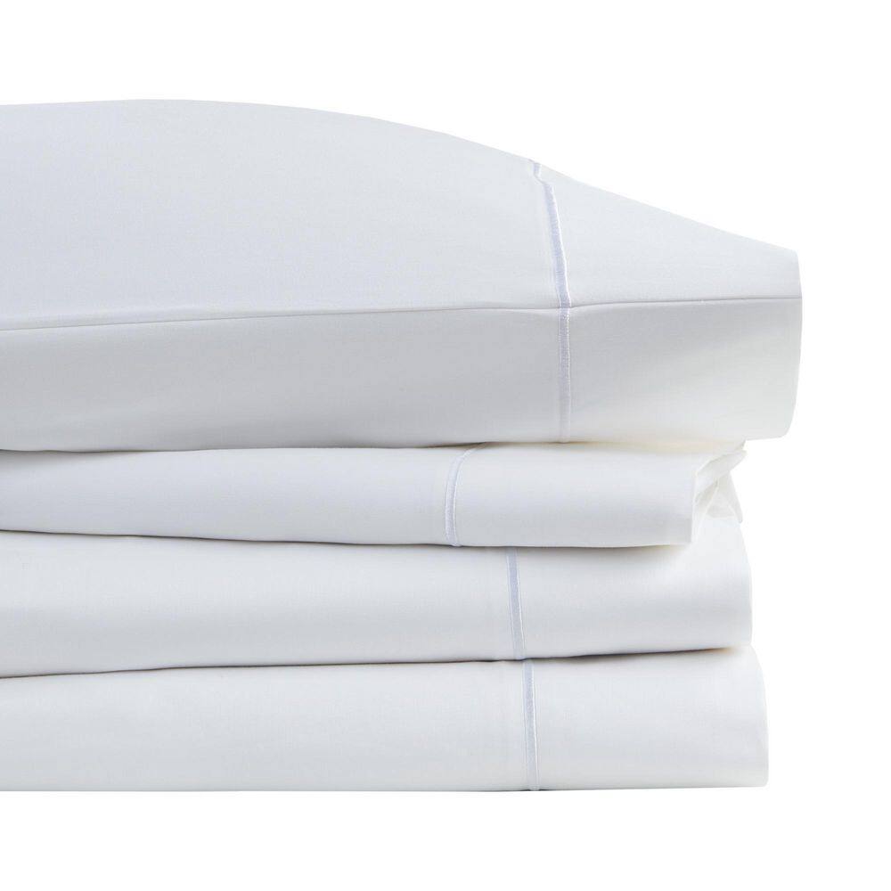King White Solid Cotton Sheet Set