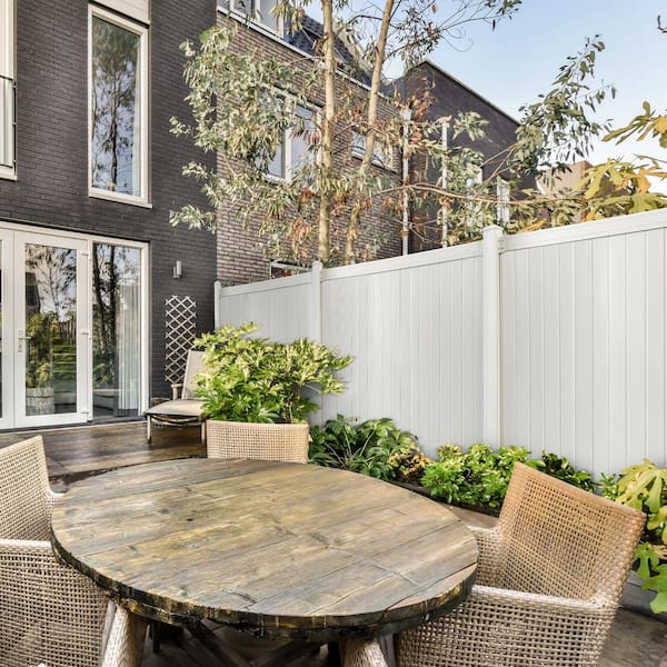 CREATIVE SURFACES 6 ft. x 6 ft. White Ivory Vinyl Privacy Fence Panel
