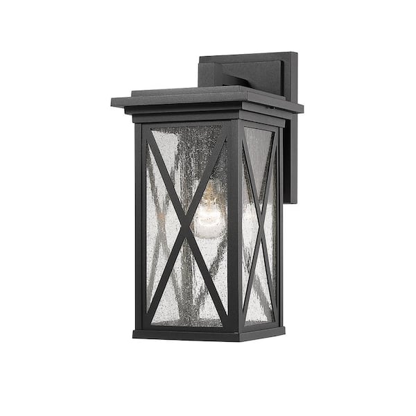 Unbranded Brookside Black Outdoor Hardwired Wall Sconce with No Bulbs Included