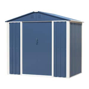 Outdoor Storage Shed 6.5 ft. W x 4 ft. D Metal Shed (26 sq. ft.) with Sliding Door, Blue