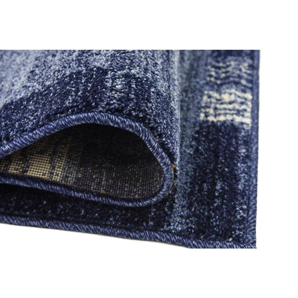 Light Blue Rectangular Tufted Stain-Resistant Synthetic Area Rug