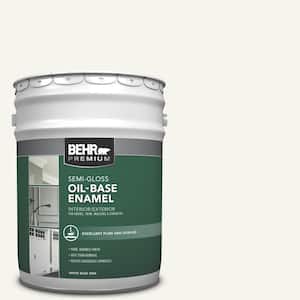 5 gal. White Oil-Base Semi-Gloss Enamel Interior/Exterior Paint