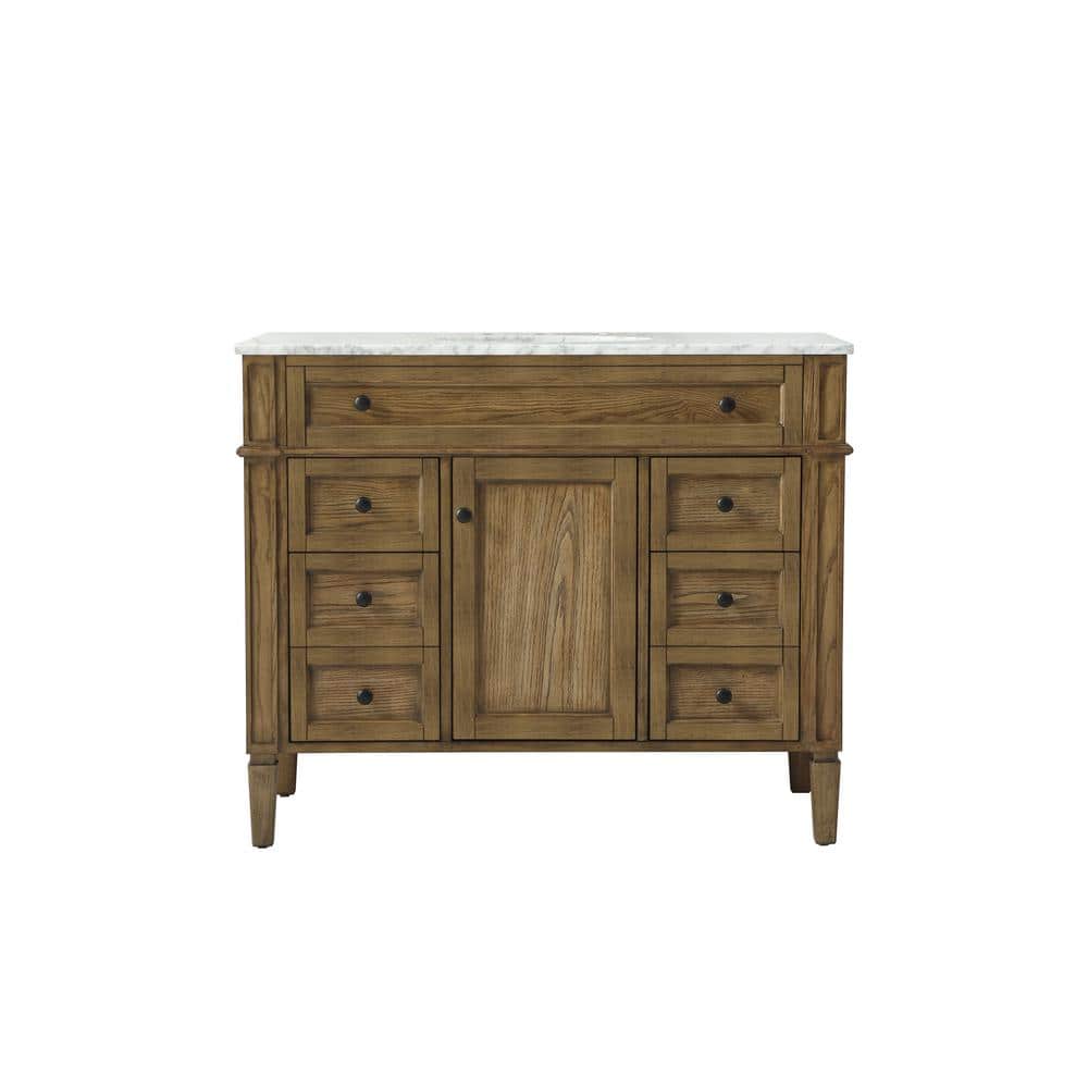 Simply Living 42 in. W x 21.5 in. D x 35 in. H Bath Vanity in Driftwood wit