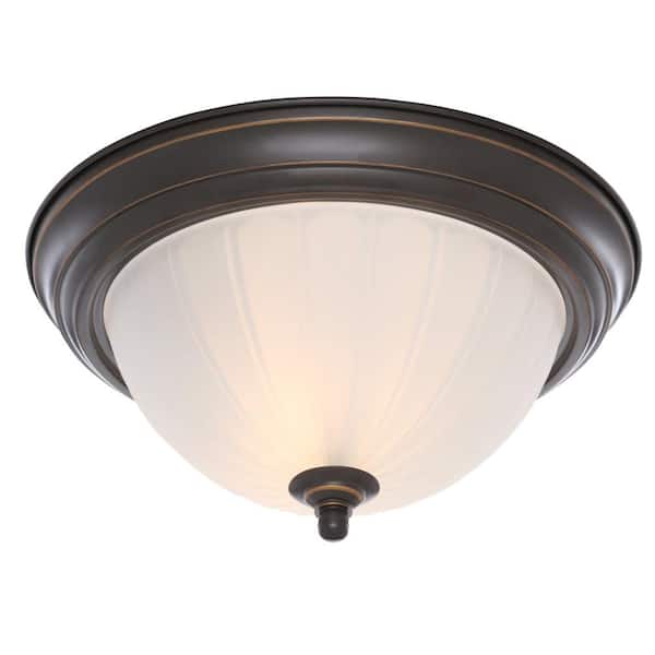 1-Light Antique Bronze Flushmount