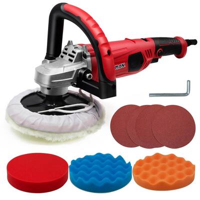 10 Amp Corded 7 in. Sander Polisher Buffer Variable Speed with Lock-on Button