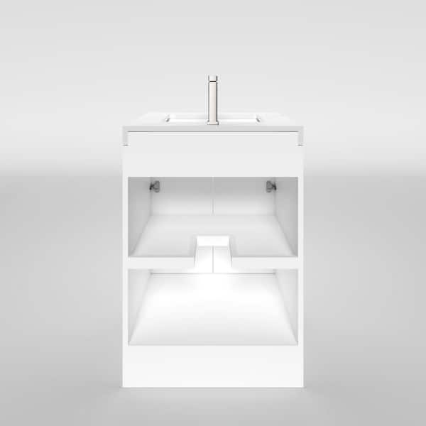HOMEVY STUDIO Agnea 24 in. W x 21 in. D x 35 in. H Single Sink
