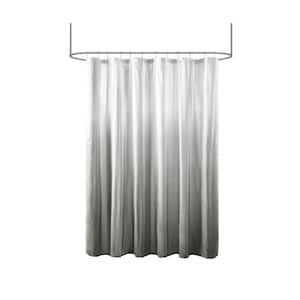 72 in. W x 72 in. L Polyester Ombre Printed Seersucker Shower Curtain in Gray for Showers, Saunas and Tubs