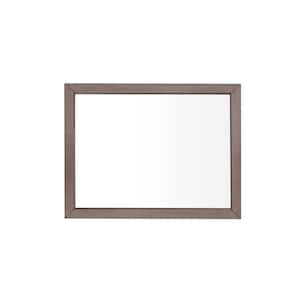 Everette 38 in. W x 29 in. H Rectangular Wood Framed Wall Bathroom Vanity Mirror in Gray Oak
