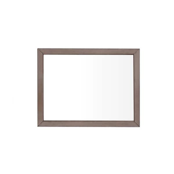 Avanity Everette 38 in. W x 29 in. H Rectangular Wood Framed Wall Bathroom Vanity Mirror in Gray Oak