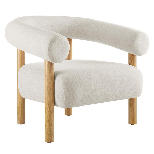 MODWAY Sable Upholstered Fabric Armchair in Ivory Natural