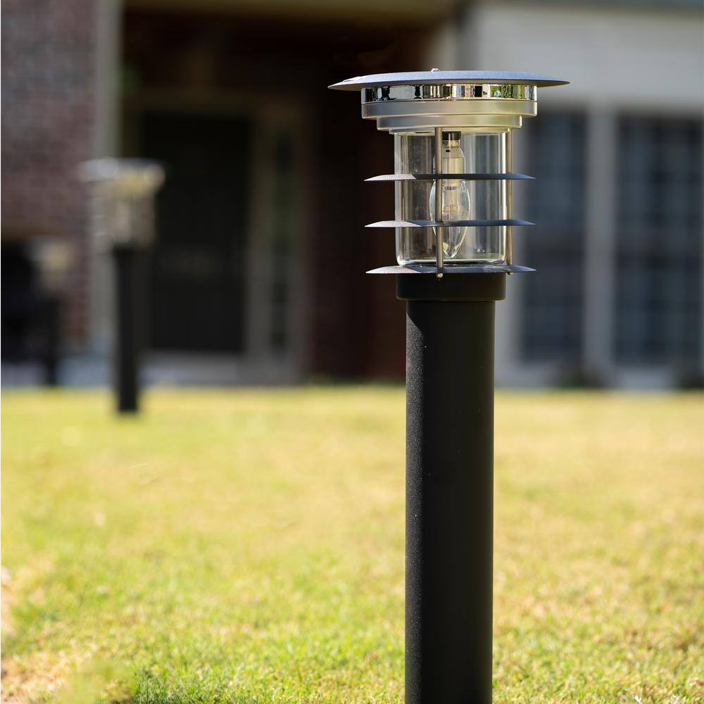 Stainless Steel Black Solar LED Pathway Bollard Light