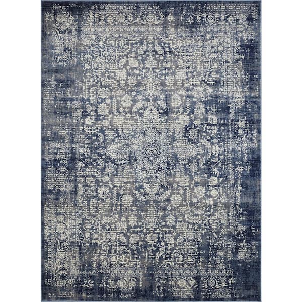 Aysal Athna Blue 9 ft. 10 in. x 12 ft. 10 in. Oriental Polypropylene Area Rug